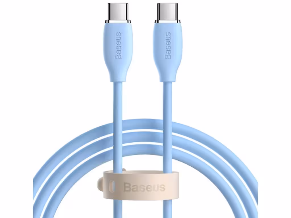کابل تایپ‌سی به تایپ‌سی بیسوس Baseus CAGD030101 Jelly Liquid Silica Gel Type-C to Type-C Fast Charging Data Cable 2M