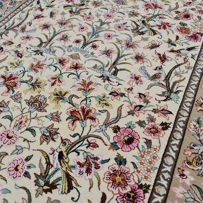 فرش دستبافت کناره طول چهار متری اصفهان آبتین کد 421