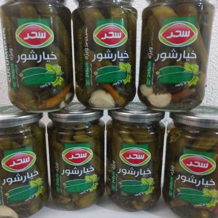 خیار شور ممتاز سحر شیشه ای 240 گرمی