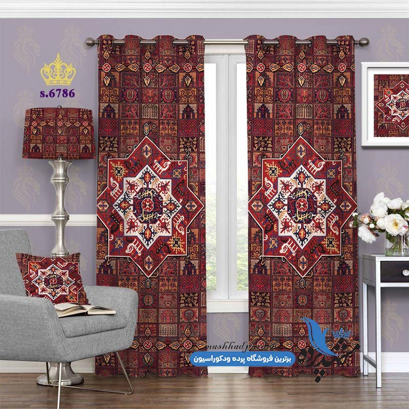 پرده پانچ طرح گلیم کد S6786