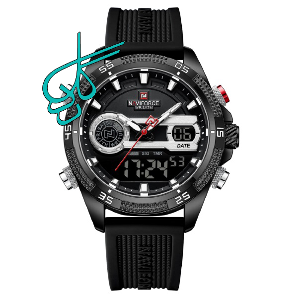 خرید ساعت مردانه نیوی فورس naviforce مدل 9223 موتور ژاپن دو زمانه چراغ دار و ضدآب کد 1918268 - ردگل
