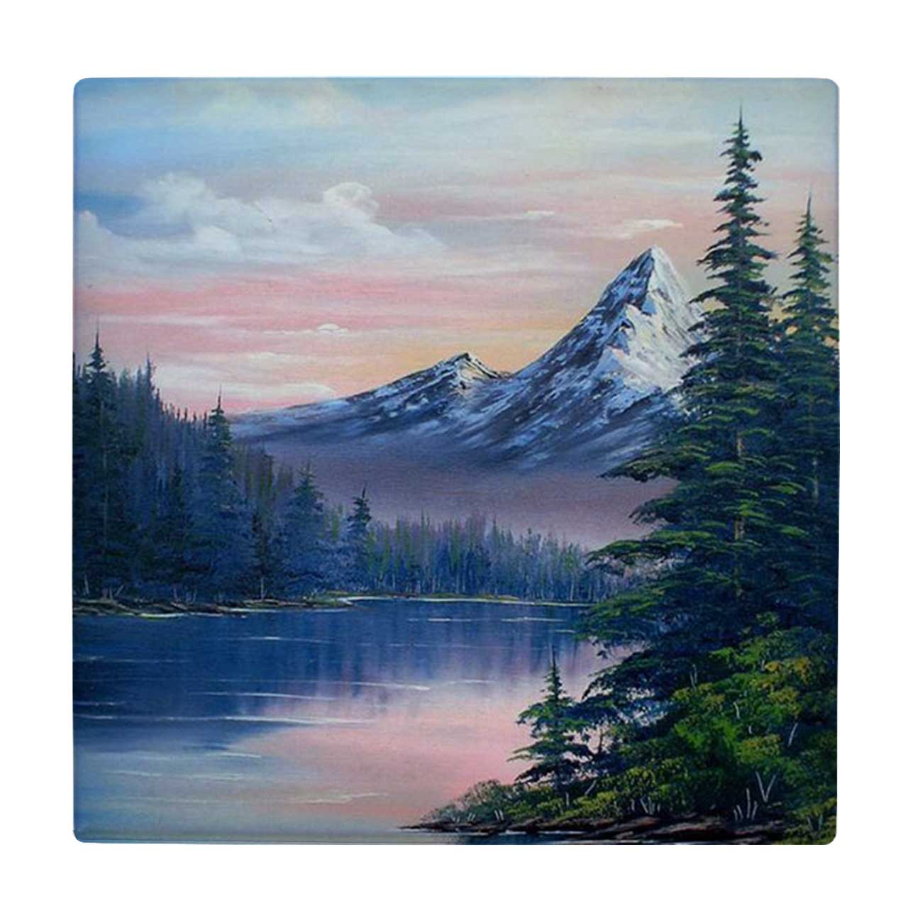  زیر لیوانی طرح نقاشی دریاچه و منظره جنگلی کد    3455351_1313