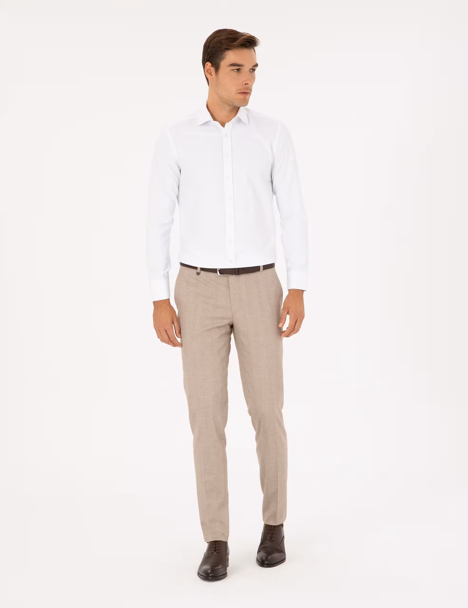 شلوار پارچه ای مردانه بژ پیرکاردین - فروشگاه لباس شهرمون