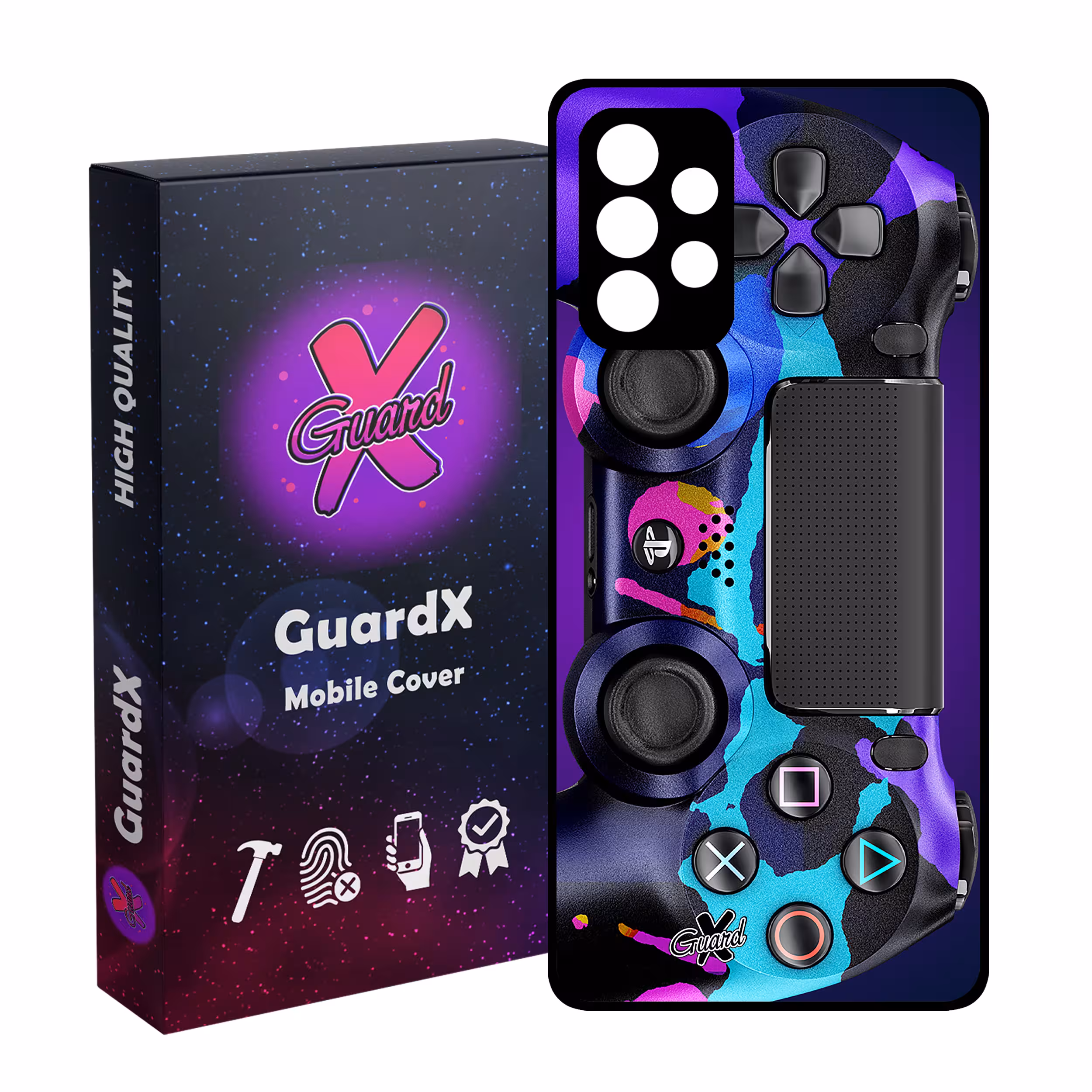 کاور گارد ایکس طرح PS4 Controller مدل Glass10089 مناسب برای گوشی موبایل سامسونگ Galaxy A72
