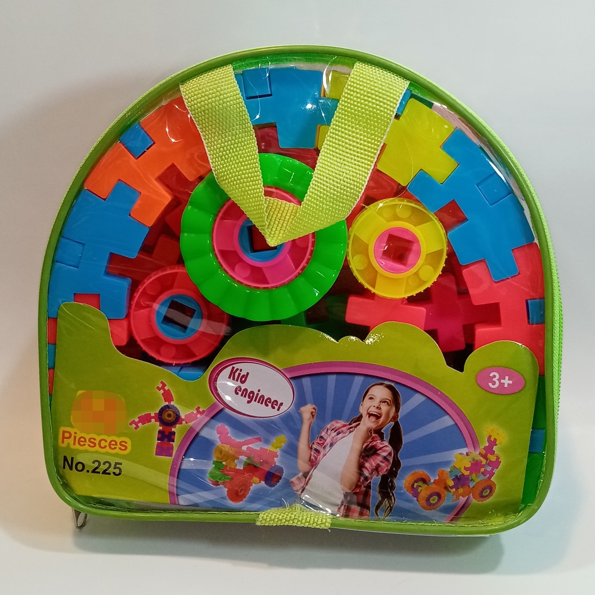 لگو خانه بازی آجر سازی 74 قطعه دارای چرخ ماشین بسته بندی کیف کوله پشتی لگو مهندسی