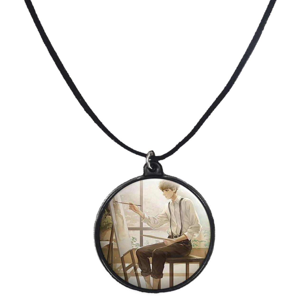 گردنبند پرمانه طرح نقاش کد pmb.5990مدل دو طرفه