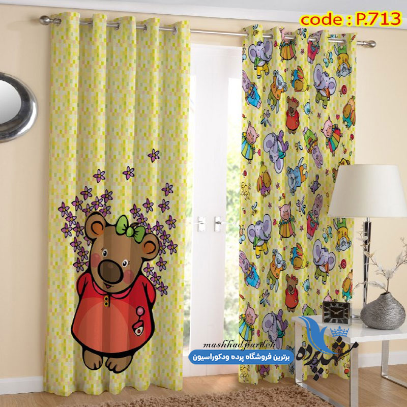 پرده پانچ کودکانه فانتزی طرح خرس کد p-713