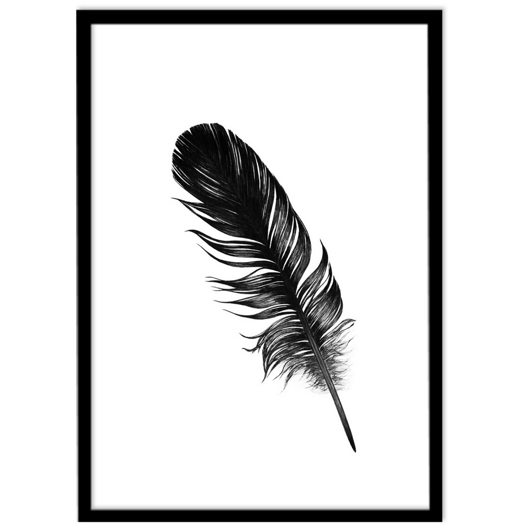 تابلو بکلیت طرح پر سیاه قلم مدل B-14296