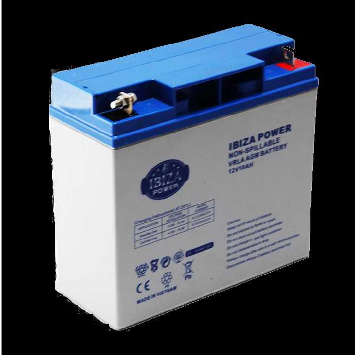 باتری 12 ولت 18 آمپر ساعت ایبیزا پاور IBIZA POWER