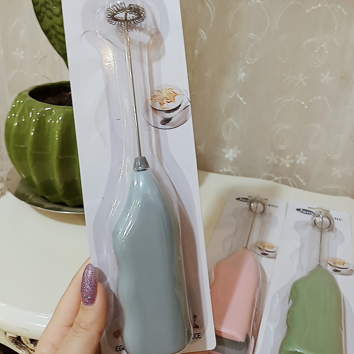 مینی همزن کف ساز قهوه و کاپوچینو(همزن کافی کوچک) رنگ خاکستری