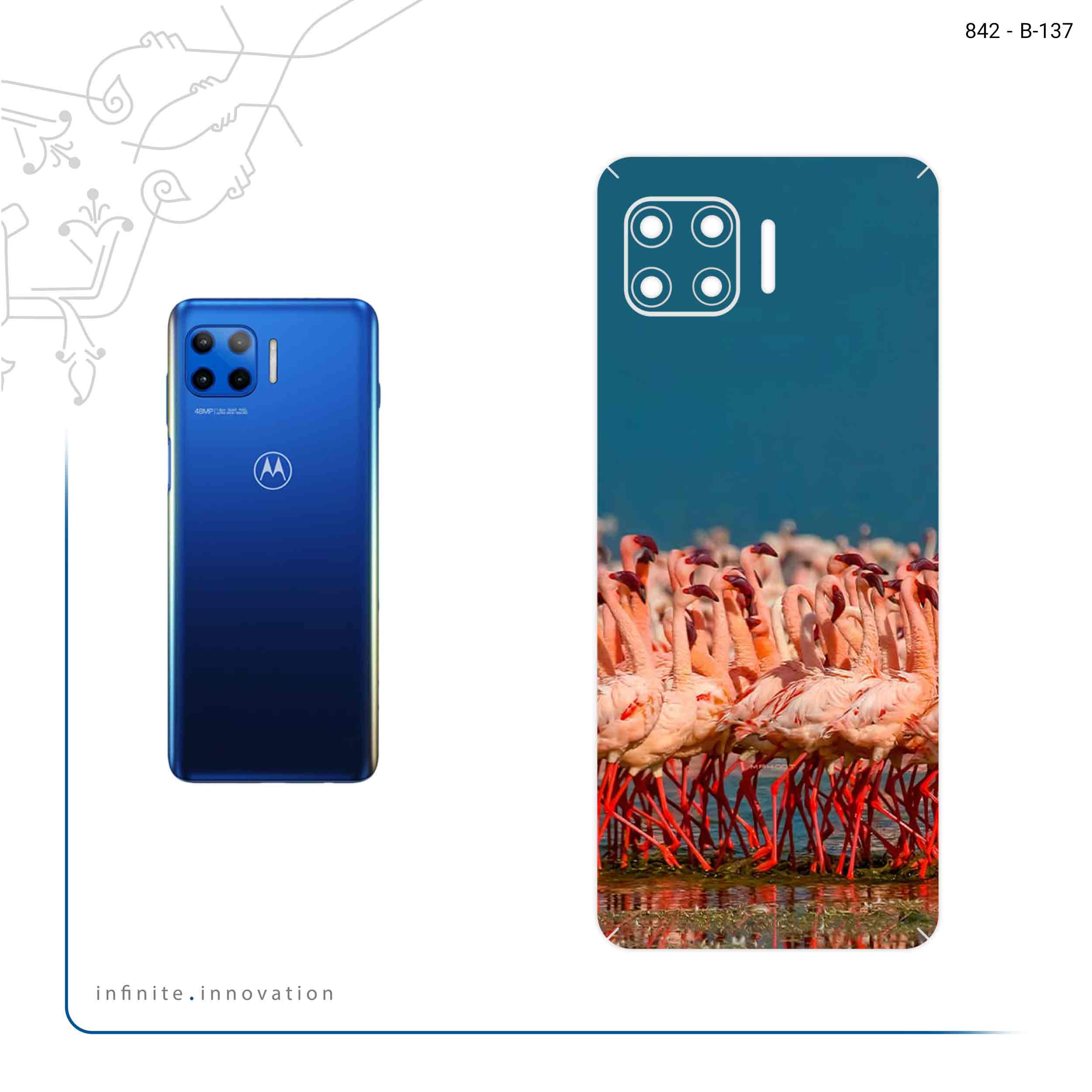 برچسب پوششی ماهوت مدل Flamingo مناسب برای گوشی موبایل موتورولا Moto G 5G Plus