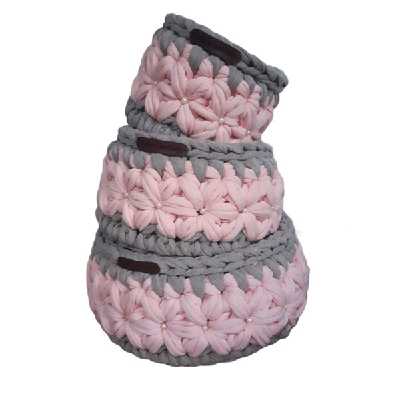 سبد قلاب بافی تریکو  کد 18 مجموعه 3 عددی