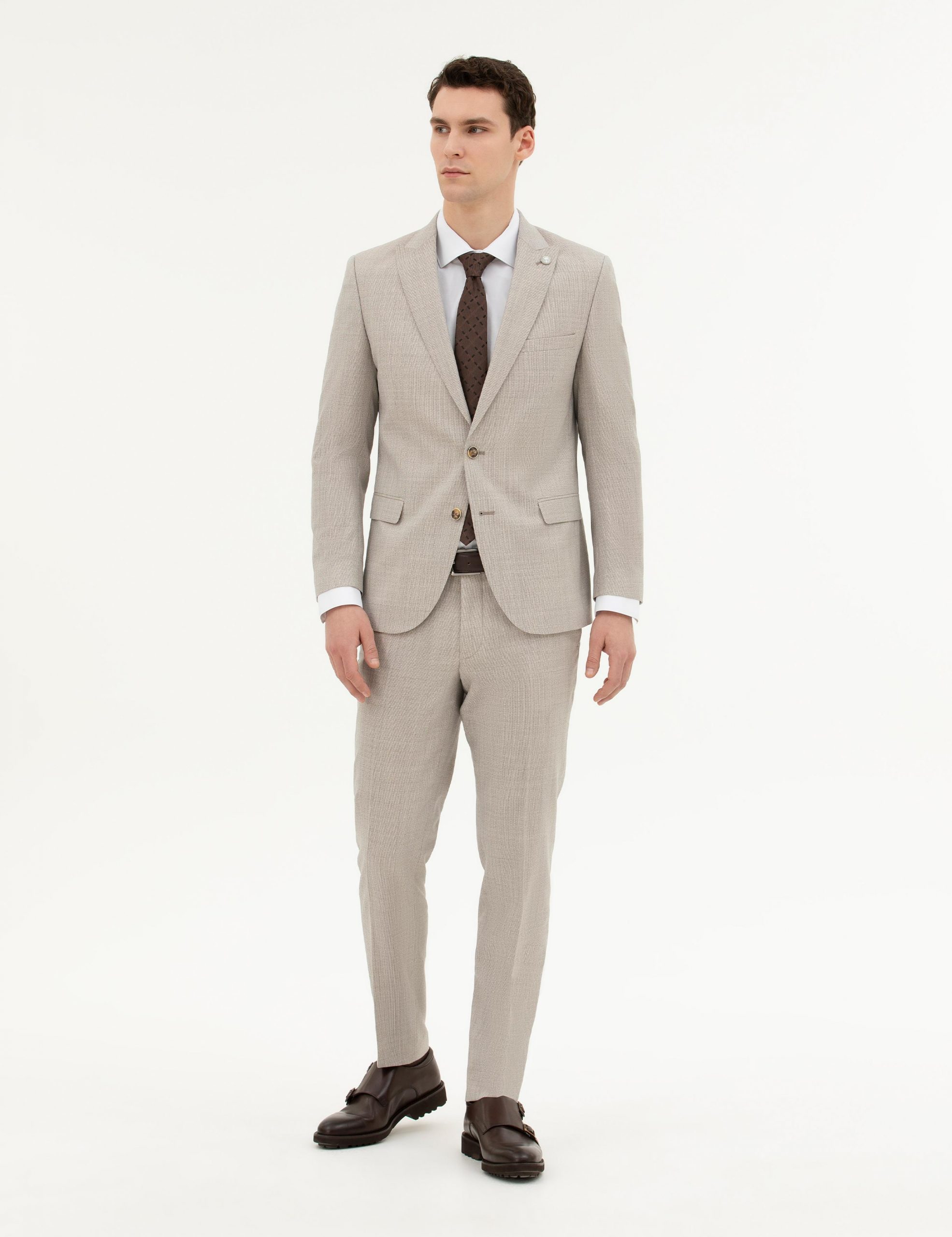 کت و شلوار مردانه بژ پیرکاردین - فروشگاه لباس شهرمون