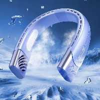 پنکه گردنی شارژی 2 موتور براشلس توربو  باتری لیتیومی 4000 میلی آمپر- رنگ آبی