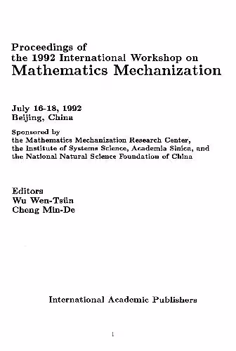 خرید و دانلود نسخه کامل کتاب Proceedings 1992 Int. Workshop on Mathematics Mechanization