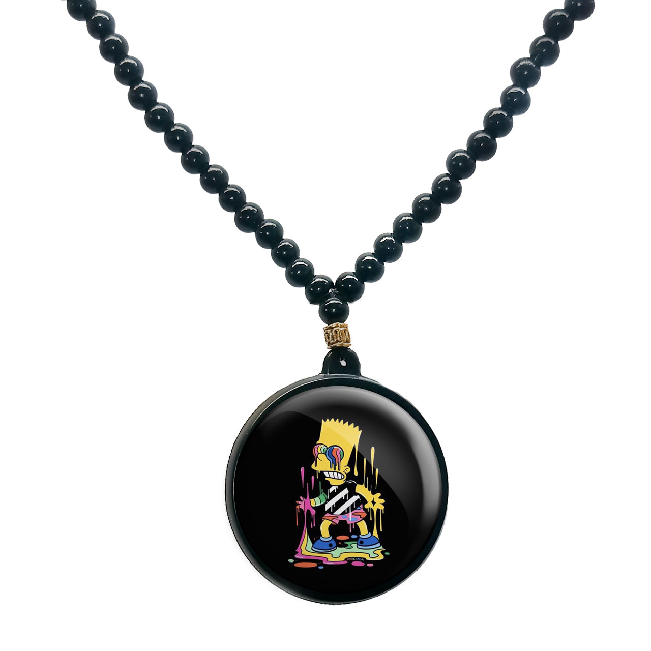 گردنبند پرمانه طرح سیمپسون ها کد pmd.21312 مدل دو طرفه