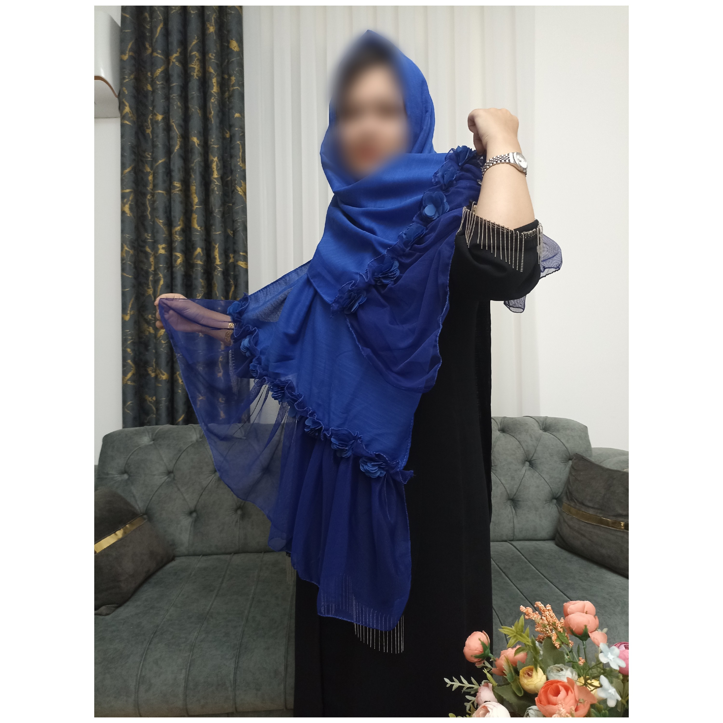 شال آبی کاربنی دامنی بسیار شیک