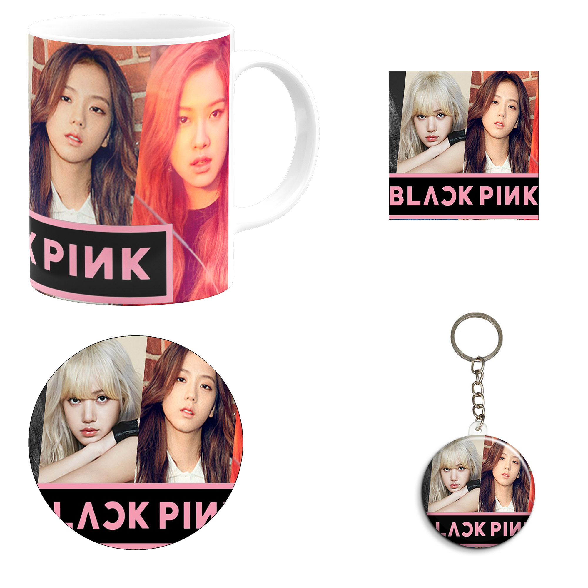 ست هدیه ماگ مدل گروه موسیقی بلک پینک طرح black pink کد M5