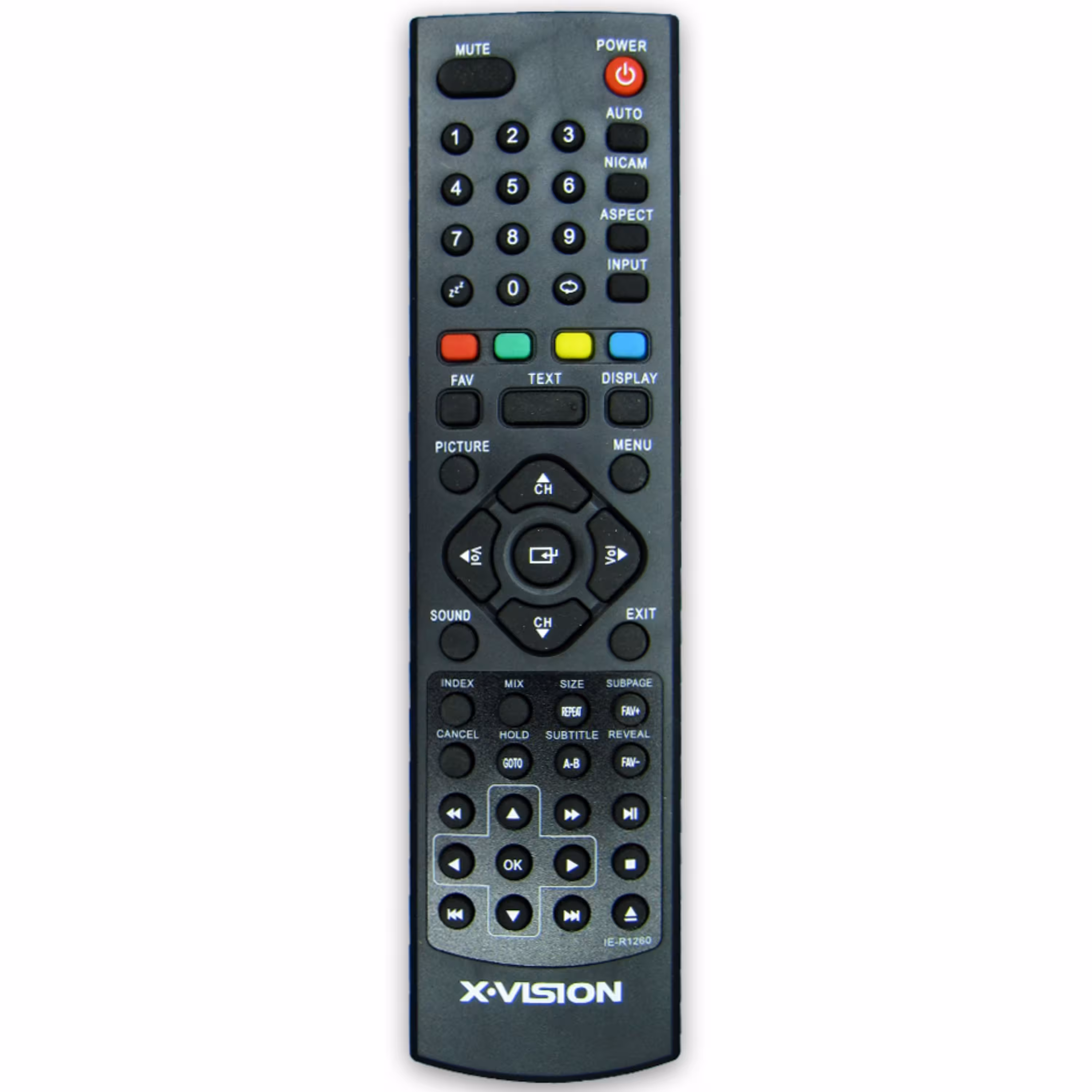 کنترل تلویزیون ال ای دی LED ایکس ویژن X VISION مدل IE-R1260