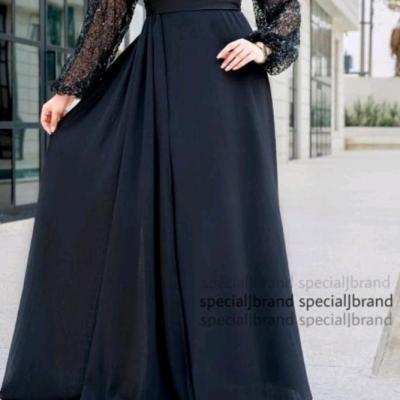 پیراهن شب زنانه کرپ مدل ماکسی بلند سایز بزرگ پیراهن فرمالیته