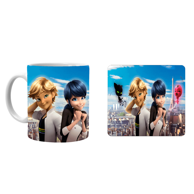 ماگ طرح دختر کفشدوزکی کد xk2 به همراه زیرلیوانی