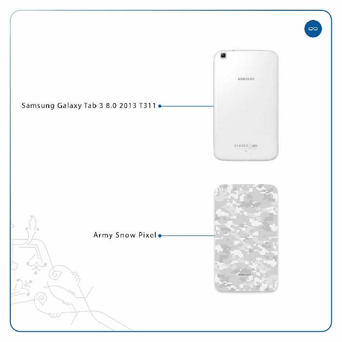 برچسب پوششی ماهوت مدل Army-Winter-Pixel مناسب برای تبلت سامسونگ Galaxy Tab 3 8.0 2013 T311