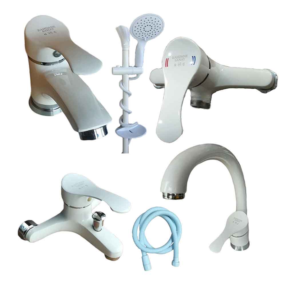 ست شیرآلات سفید رنگ مدل مهرسان