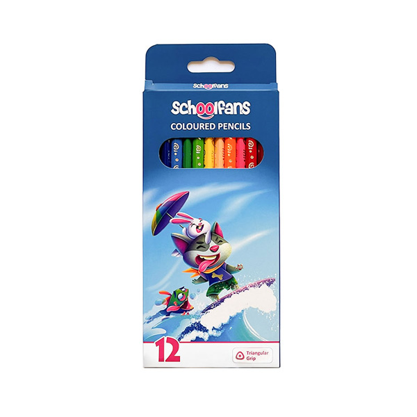 مداد رنگی 12 رنگ اسکول فنس مقوایی