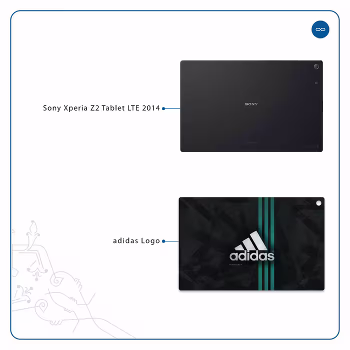 برچسب پوششی ماهوت مدل adidas-Logo مناسب برای تبلت سونی Xperia Z2 Tablet LTE 2014