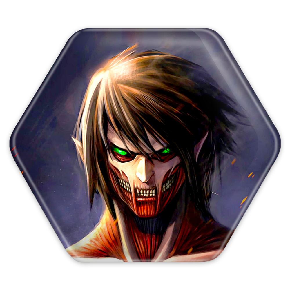 پیکسل خندالو طرح ارن حالت تایتانی انیمه اتک آن تایتان مدل شش ضلعی کد 11023