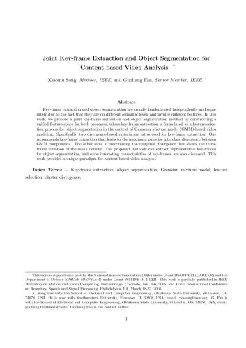 خرید و دانلود نسخه کامل کتاب Joint Key-frame Extraction and Object Segmentation for Content-based Video Analysis