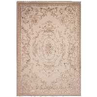 فرش ماشینی زمرد مشهد کد DI03 زمینه کرم