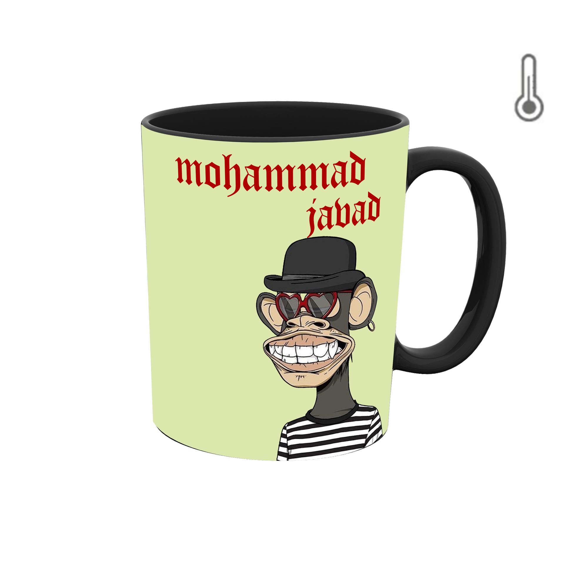 ماگ حرارتی طرح اسم محمدجواد مدل میمون nft  