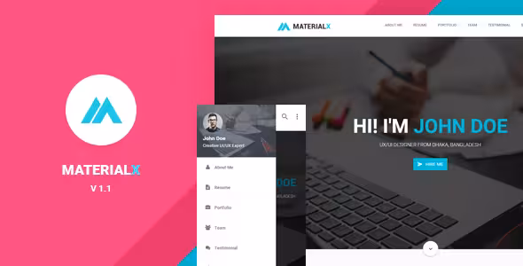 دانلود قالب سایت شخصی MaterialX