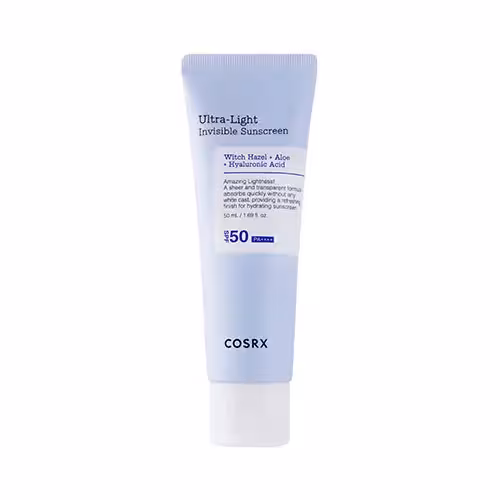 ضدآفتاب بسيار سبك حاوي فندق جادوگر ، آلوئه ورا و هيالورونيك اسيد كوزاركس SPF50  حجم 50 ميل