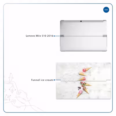 برچسب پوششی ماهوت مدل Funnel ice cream مناسب برای تبلت لنوو Miix 510 2016