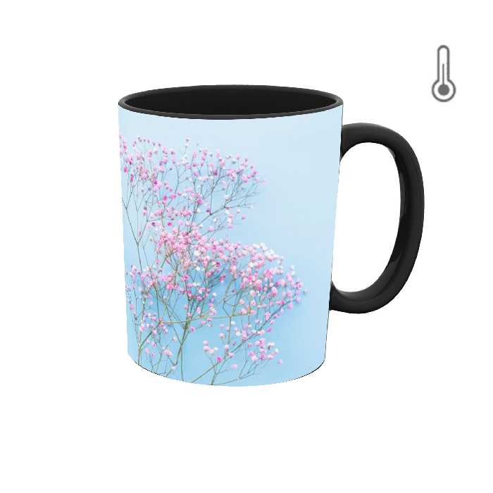 ماگ حرارتی طرح گل صورتی 