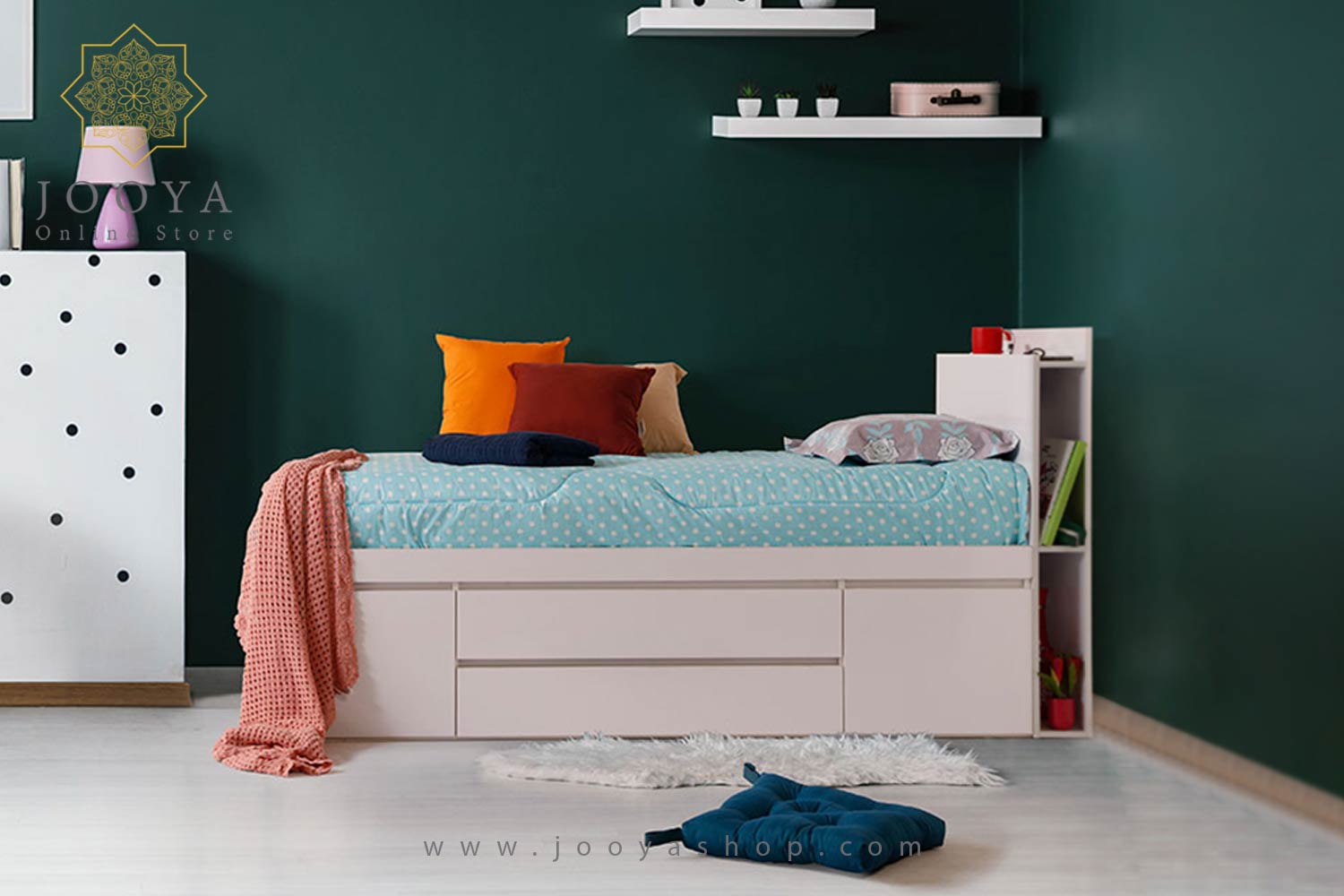 تخت خواب یک نفره کشودار ژالین مدل BS901