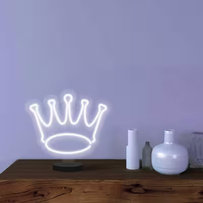 چراغ رومیزی ریموت دار مدل THRONE-GL_WHT-GLASS