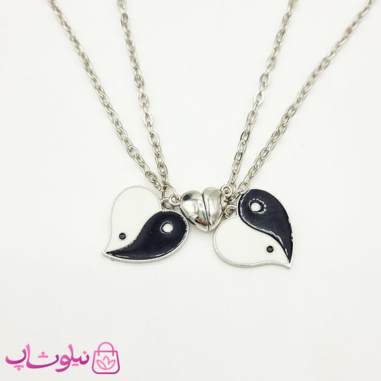 گردنبند ست یین و یانگ مدل قلب کد 58