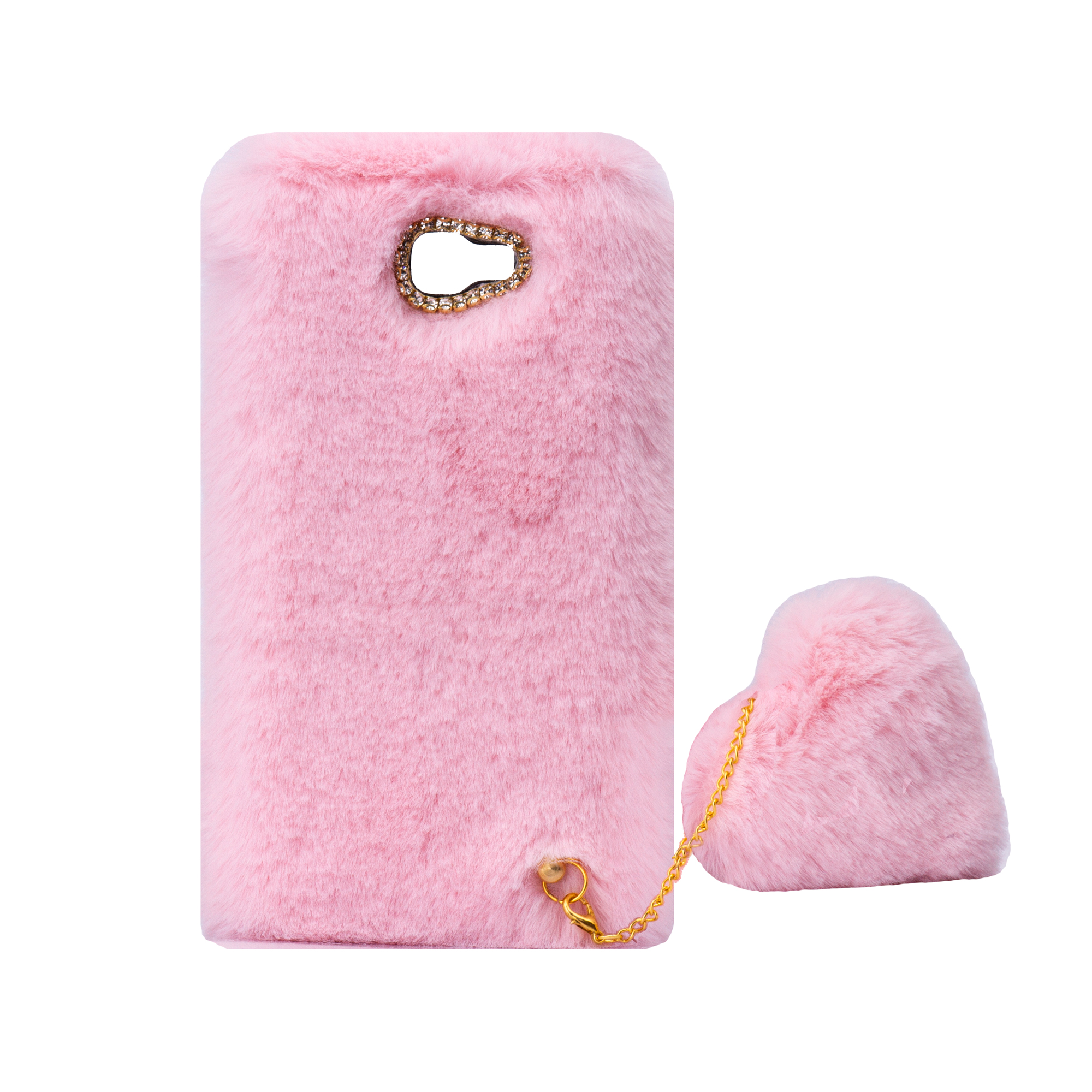 کاور طرح دخترانه مدل خزدار پشمالو مناسب برای گوشی موبایل سامسونگ Galaxy A7 2017 / A720  به همراه آویز