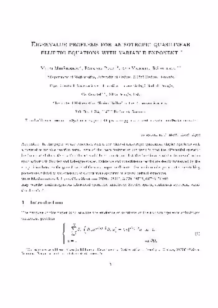 خرید و دانلود نسخه کامل کتاب Eigenvalue problems for anisotropic quasilinear elliptic equations with variable exponent
