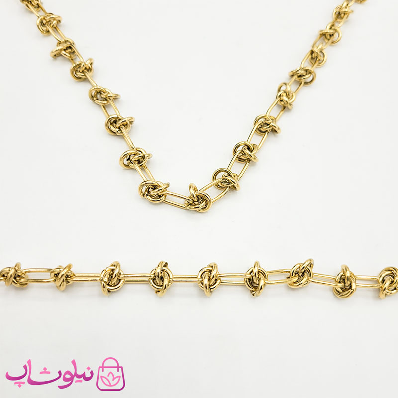 نیم ست زنانه با زنجیر طرح گره