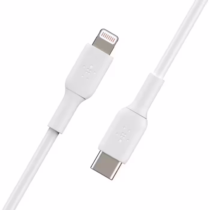 کابل تبدیل USB-C به لایتنینگ بلکین مدل CAA003bt1MWH Fast Charge به طول 1 متر