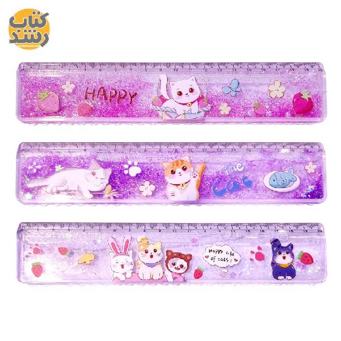 خط کش 20 سانتی متر فانتزی آکواریومی شاین طرح گربه