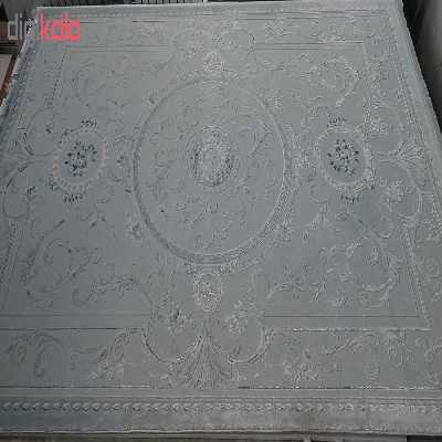 فرش ماشینی زمرد مشهد کد DI12 زمینه سبز آبی