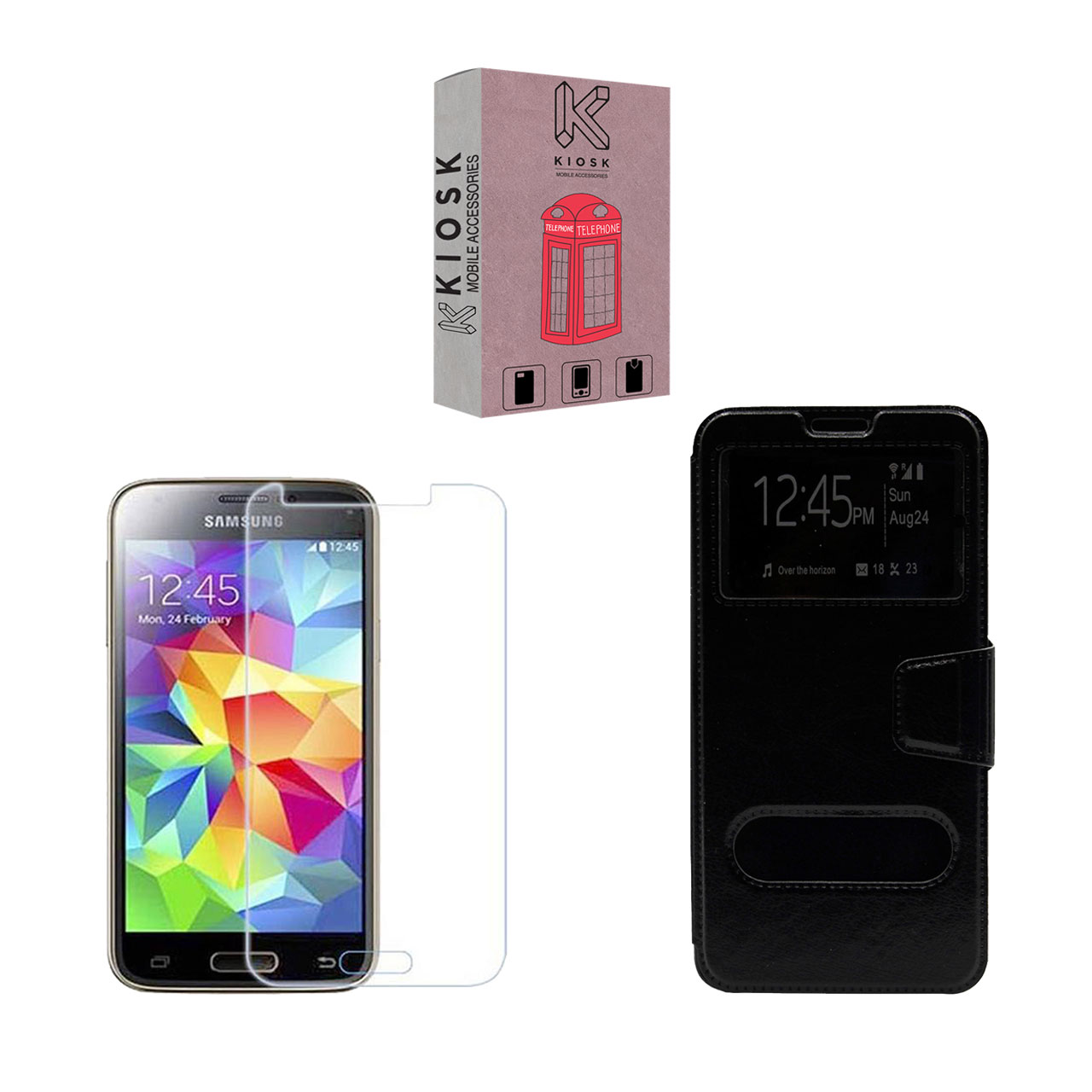  کیف کلاسوری کیوسک مدل KYSH-KGM-1 مناسب برای گوشی موبایل سامسونگ Galaxy S5 به همراه محافظ صفحه نمایش