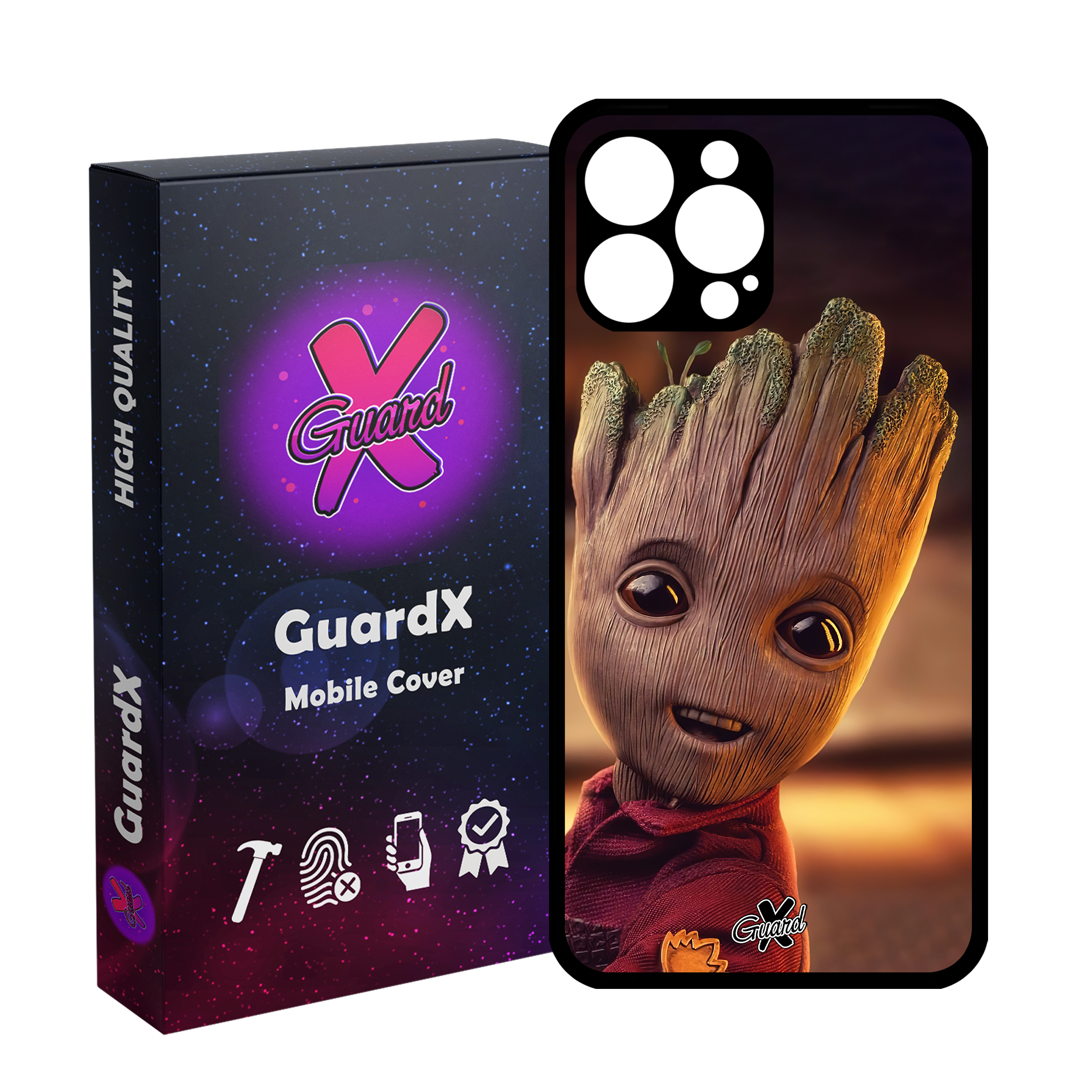 کاور گارد ایکس طرح Groot مدل Glass10479 مناسب برای گوشی موبایل اپل iPhone 12 Pro Max