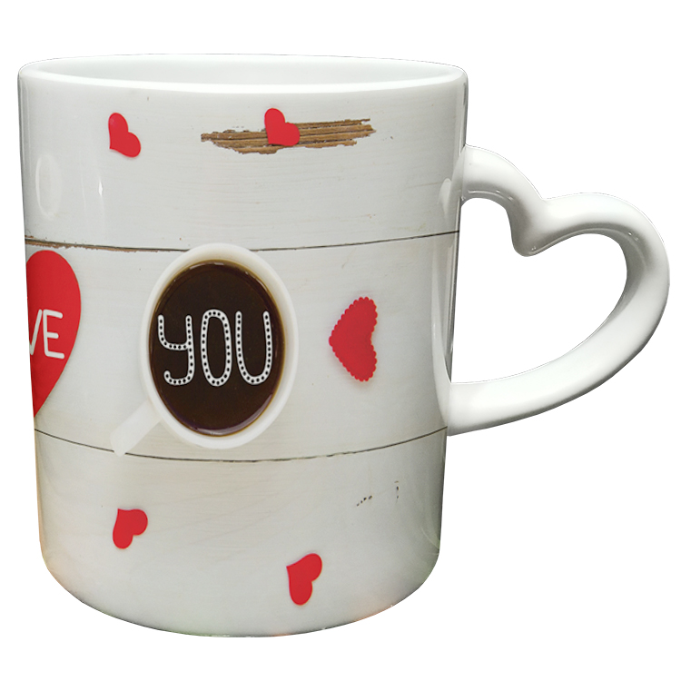 ماگ مدل دسته قلبی طرح عاشقانه کد 392