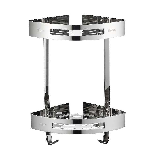 قفسه حمام مدل کاروب دو طبقه استیل کد 2032